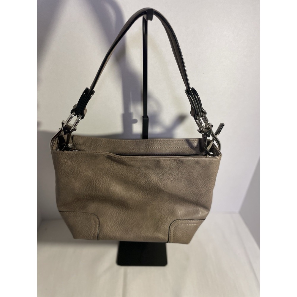 Taupe Faux Leather Shoulder Bag, Minimalist Hobo Purse, Every Day Casual Tote